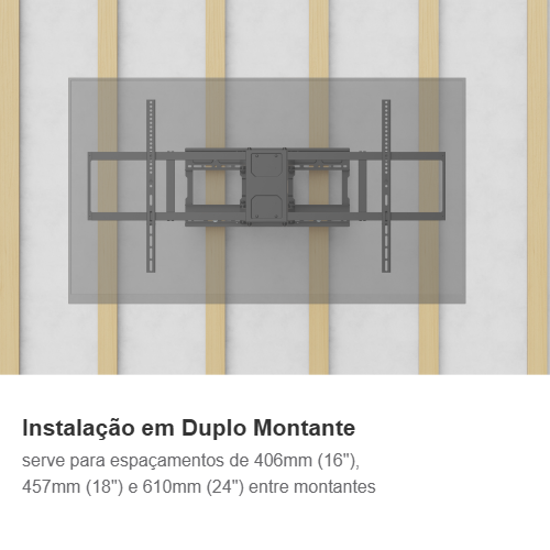 FT-12610 - Suporte de TV Triarticulável com Braço Duplo