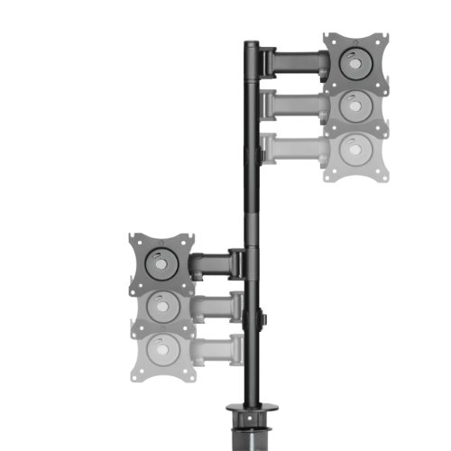 Suporte Ergonômico Articulado de Mesa para 2 Monitores na Vertical de 13" até 27" FT-221M2V - Fixatek - Fixatek