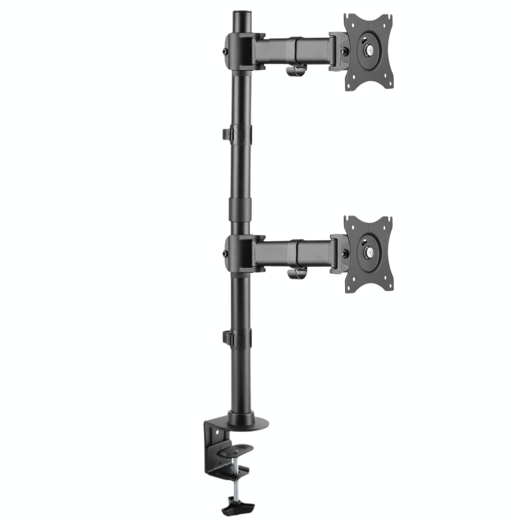 Suporte Ergonômico Articulado de Mesa para 2 Monitores na Vertical de 13" até 27" FT-274M2V - Fixatek