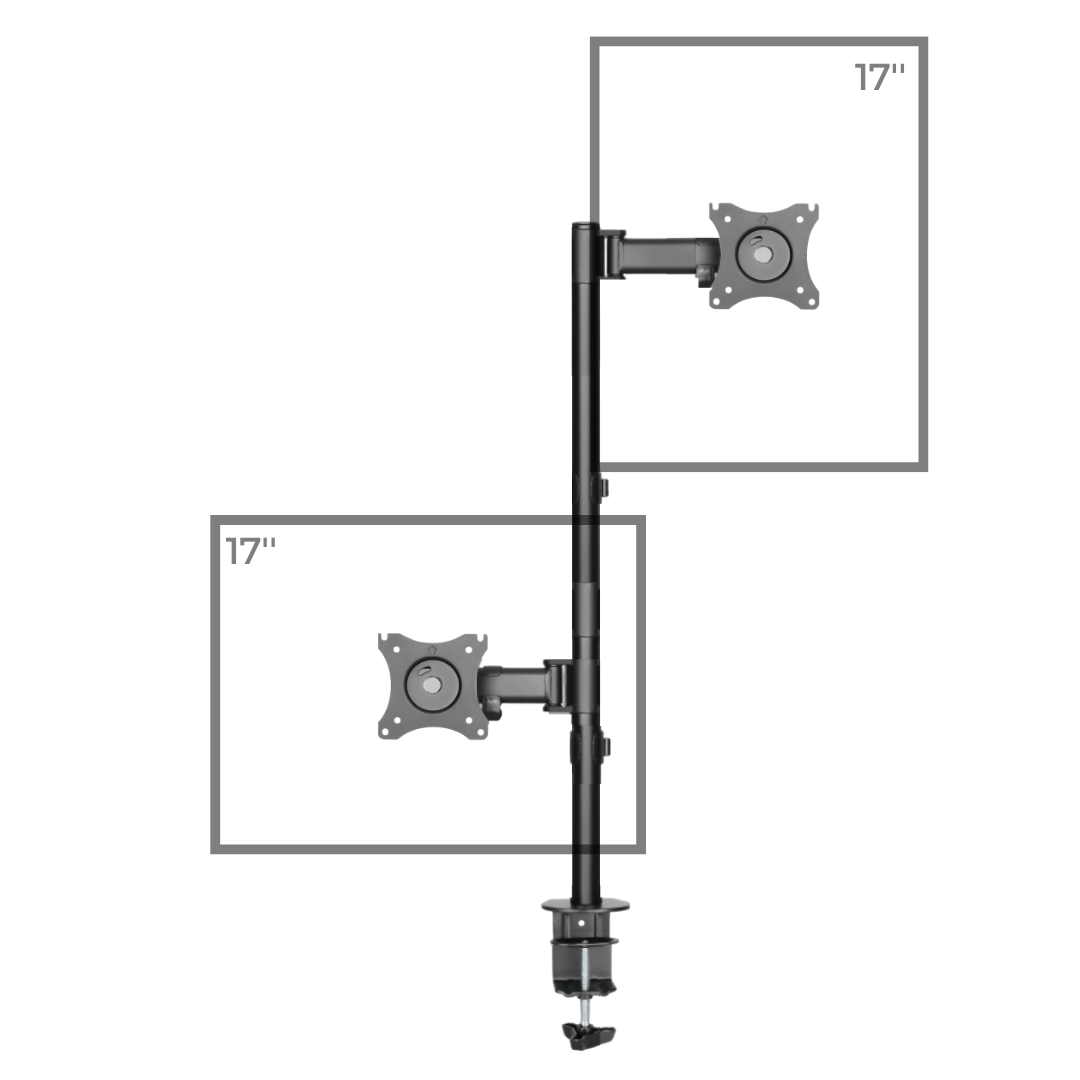 Suporte Ergonômico Articulado de Mesa para 2 Monitores na Vertical de 13" até 27" FT-274M2V - Fixatek