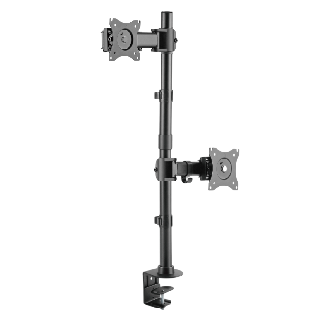 Suporte Ergonômico Articulado de Mesa para 2 Monitores na Vertical de 13" até 27" FT-274M2V - Fixatek