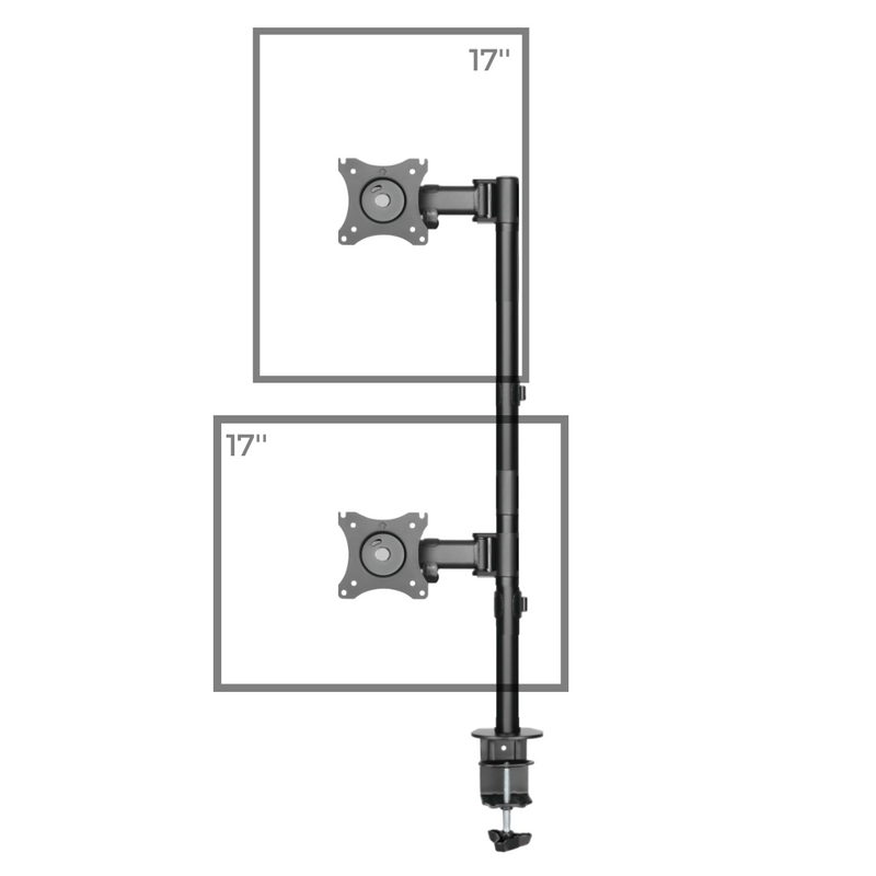 Suporte Ergonômico Articulado de Mesa para 2 Monitores na Vertical de 13" até 27" FT-221M2V - Fixatek - Fixatek