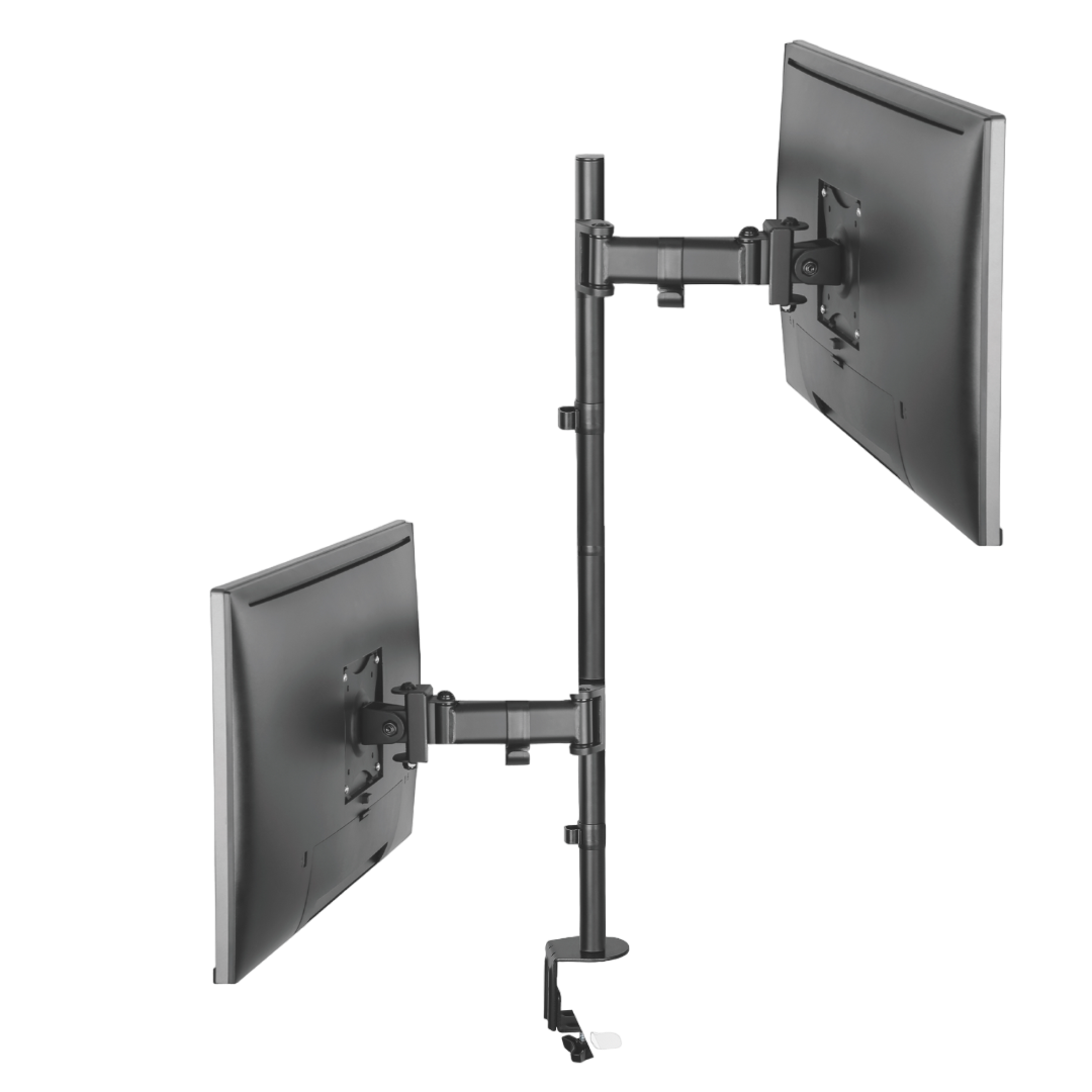 Suporte Ergonômico Articulado de Mesa para 2 Monitores na Vertical de 13" até 27" FT-274M2V - Fixatek