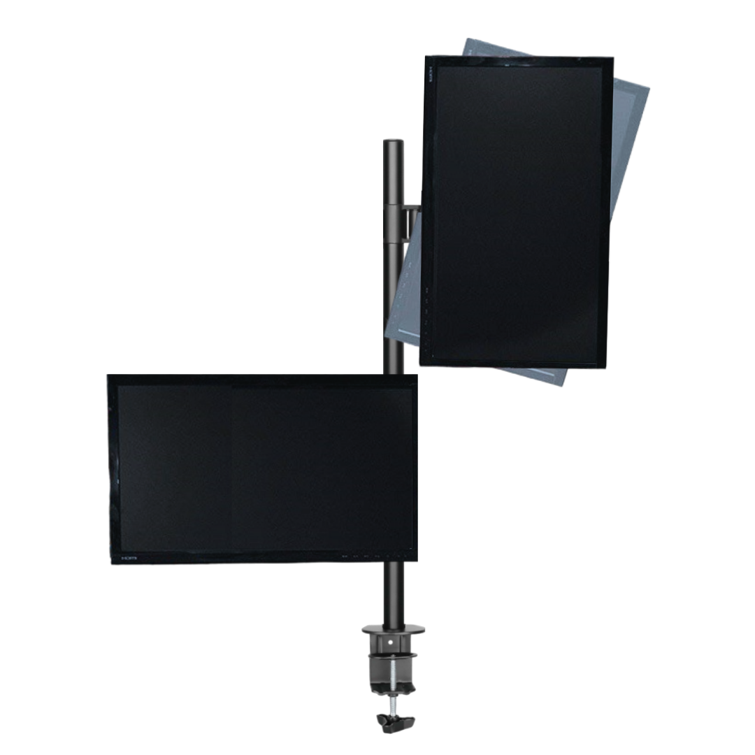 Suporte Ergonômico Articulado de Mesa para 2 Monitores na Vertical de 13" até 27" FT-274M2V - Fixatek