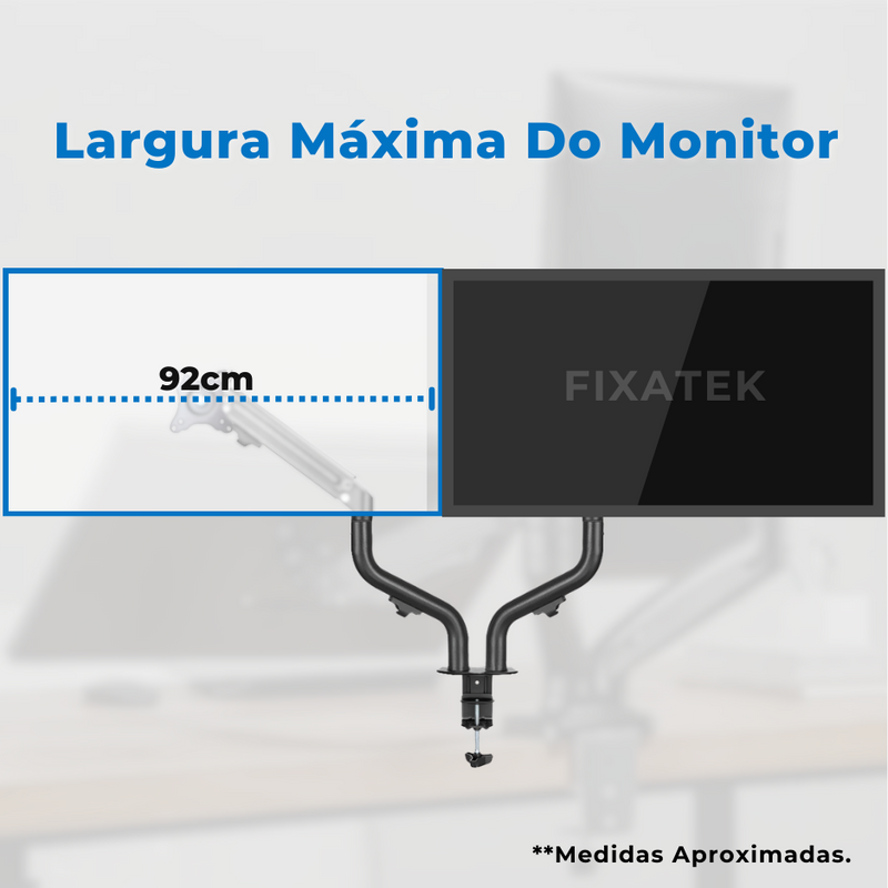 Suporte Ergonômico Articulado de Mesa para 02 Monitores 17" até 32" FT-445MG2 - Fixatek - Fixatek