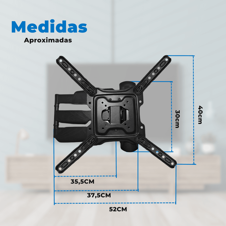Suporte Articulado para TV LED 23" até 65" com Peso até 35 kg FT-4461P - Fixatek - Fixatek