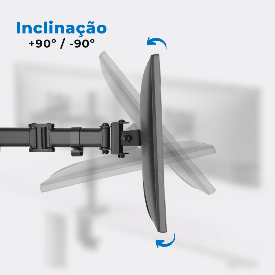 Suporte Ergonômico Articulado de Mesa para 4 Monitores de 13" até 27" FT-726M4 - Fixatek - Fixatek