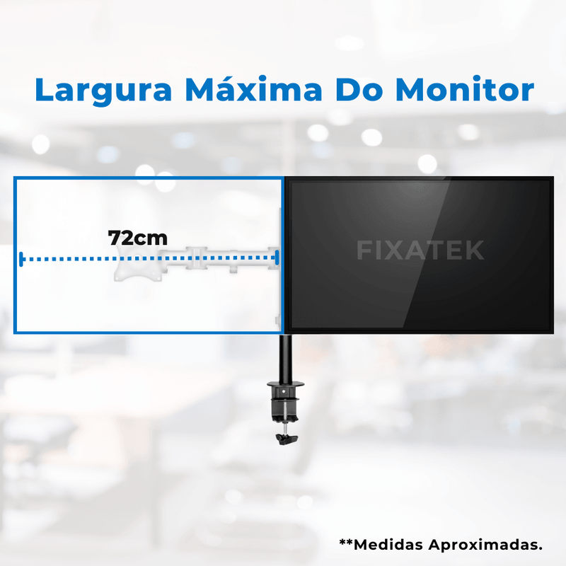 Suporte Ergonômico Articulado de Mesa para 2 Monitores de 13" até 27" FT-726M2 - Fixatek - Fixatek