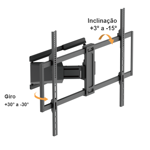 FT-8625 - Suporte de TV Triarticulável com Braço Duplo