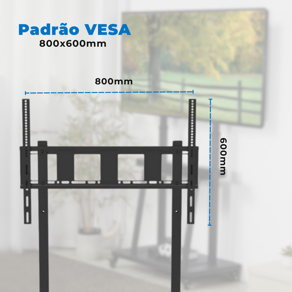 Suporte Pedestal para TV LCD / LED para tela de 55" até 110" com Peso até 120 kg - FT-86XP - Fixatek - Fixatek