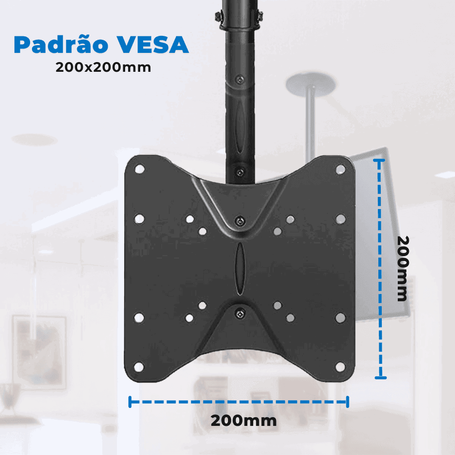 Suporte de Teto para TV LED até 47" e LCD/PLASMA 32" á 42" FT-37T - Fixatek - Fixatek