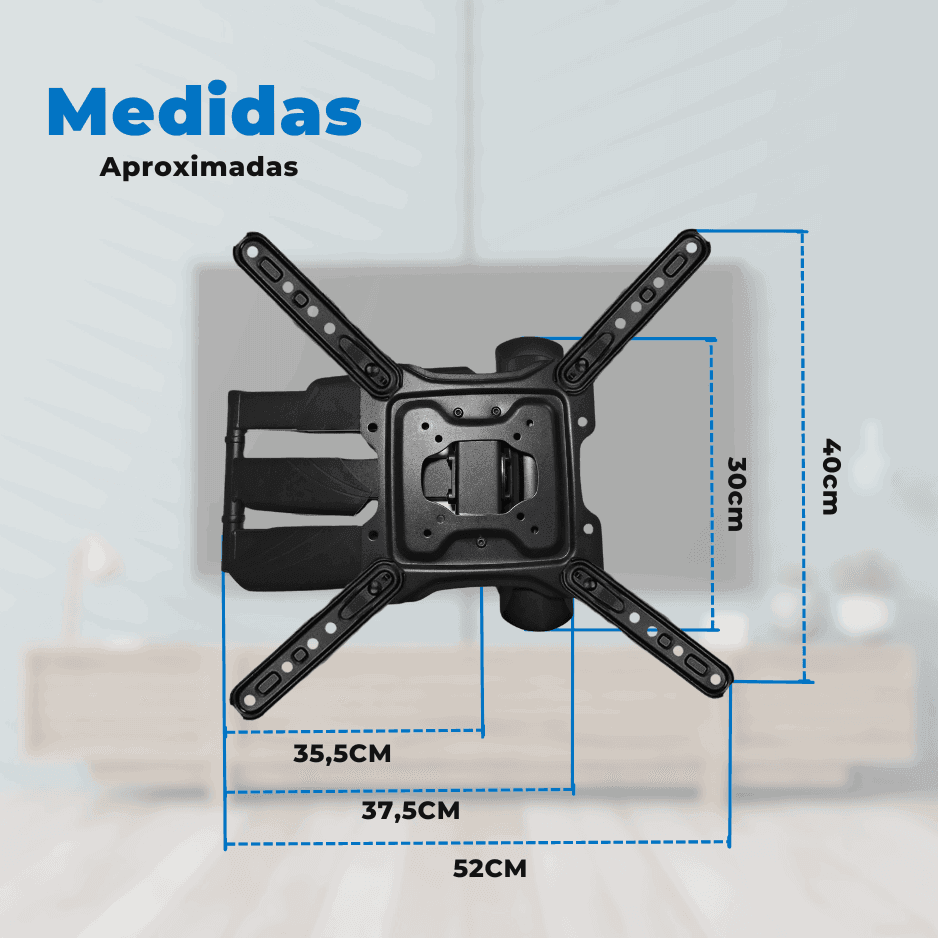 Suporte Articulado para TV LED 23" até 55" com Peso até 35 kg FT-4461P - Fixatek - Fixatek