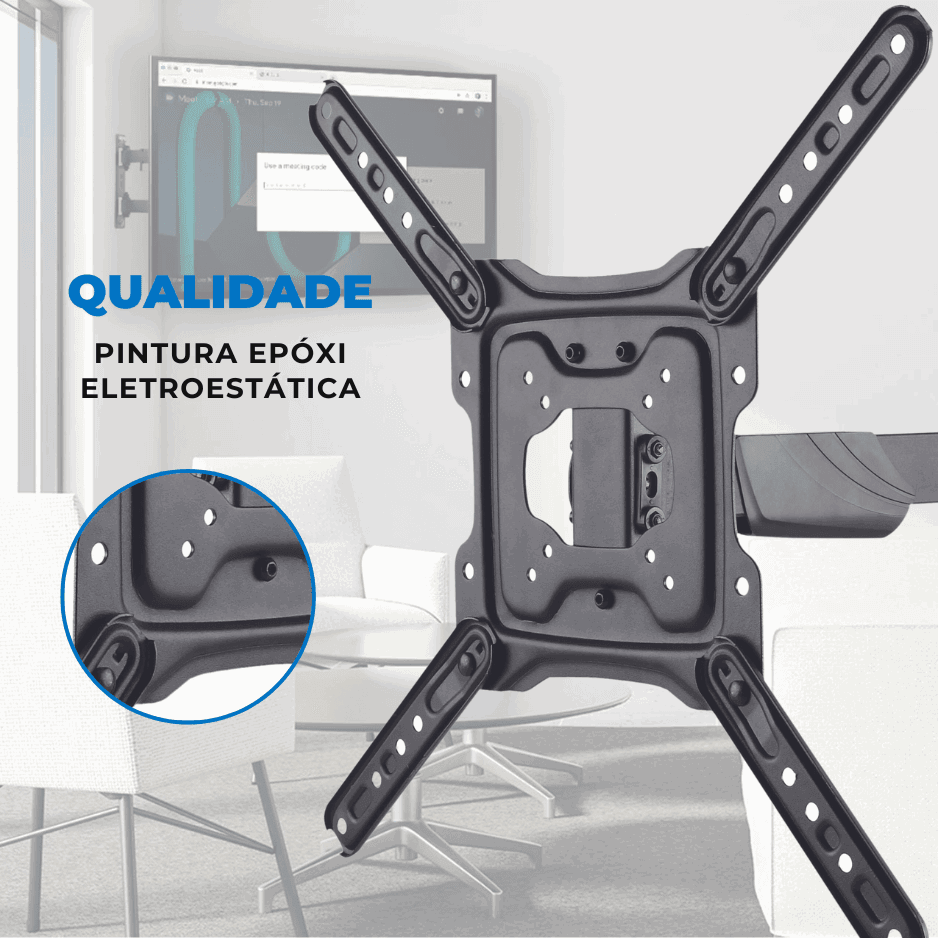 Suporte Articulado para TV LED 23" até 65" com Peso até 35 kg FT-4461P - Fixatek - Fixatek