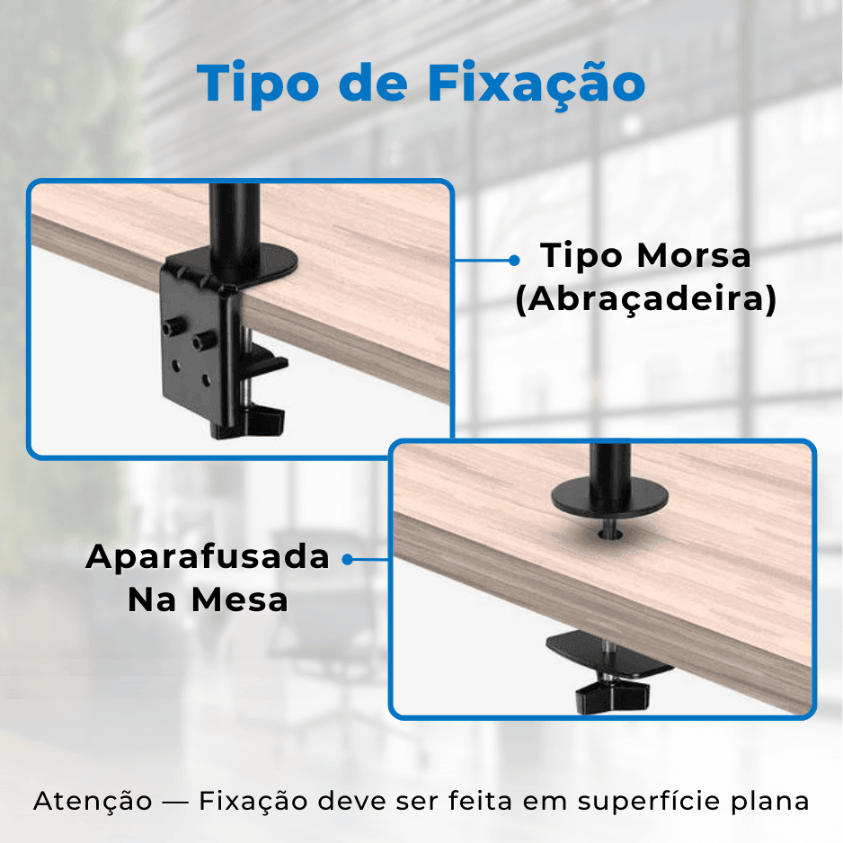 Suporte Ergonômico Articulado de Mesa para 1 Monitor de 13" até 27" FT-428M1 - Fixatek - Fixatek