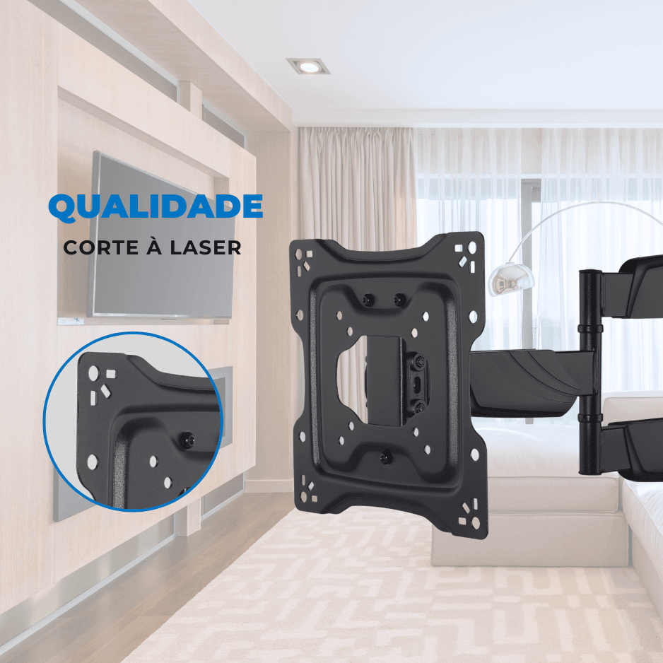 Suporte Articulado para TV LED 23" até 50" com Peso até 35 kg FT-2251P - Fixatek - Fixatek