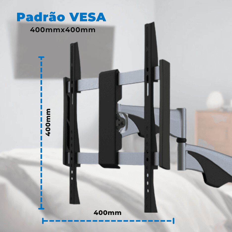 Suporte Articulado para TV LED / OLED / QLED até 55" com Peso até 30kg FT-994A - Fixatek - Fixatek