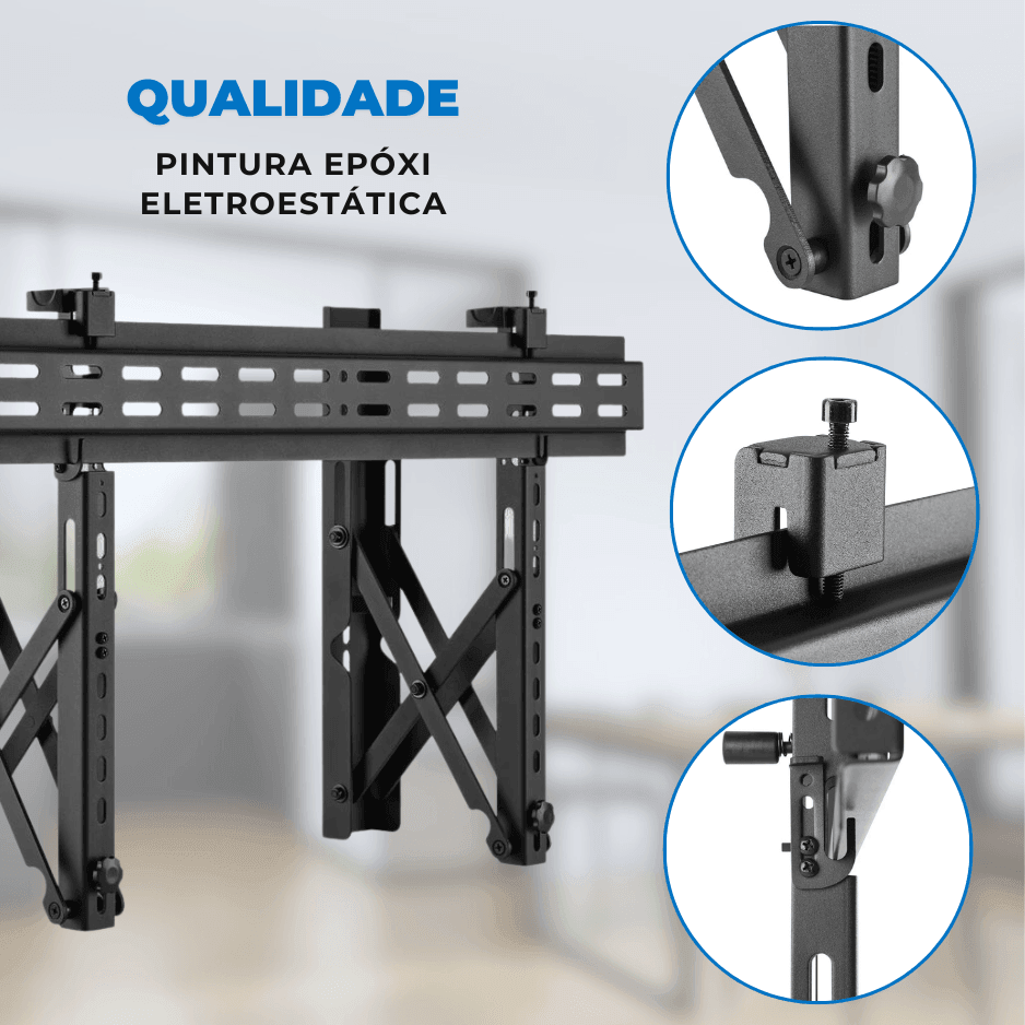 Suporte Vídeo Wall Retrátil Para Monitor LED / OLED / QLED de 37" á 70" com Pop-Out - FT-VW46T - Fixatek - Fixatek