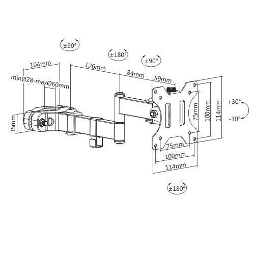 Suporte Articulado para TV / MONITOR LED até 32" com Peso até 8kg FT-270PL - Fixatek - Fixatek