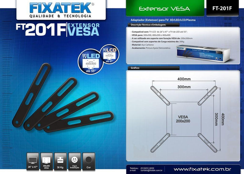 Extensor / Adaptador VESA FT-201F - Fixatek - Fixatek