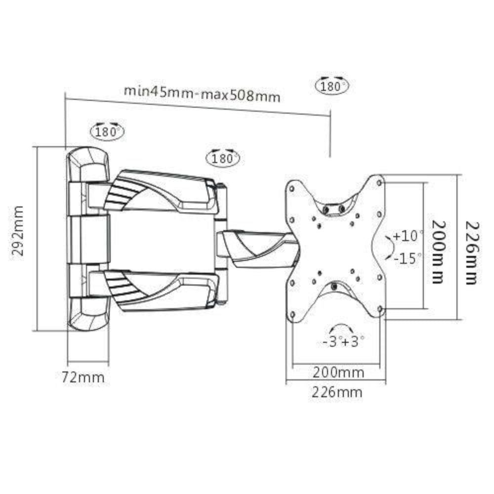 Suporte Articulado para TV LED até 47" FT-225P - Fixatek - Fixatek
