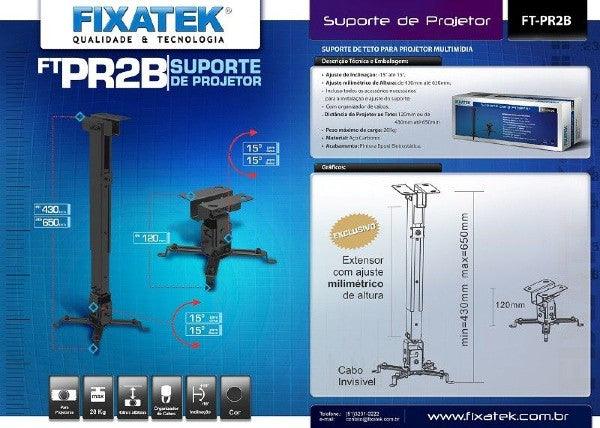 Suporte para Projetor Multimidia Preto FT-PR2B - Fixatek - Fixatek