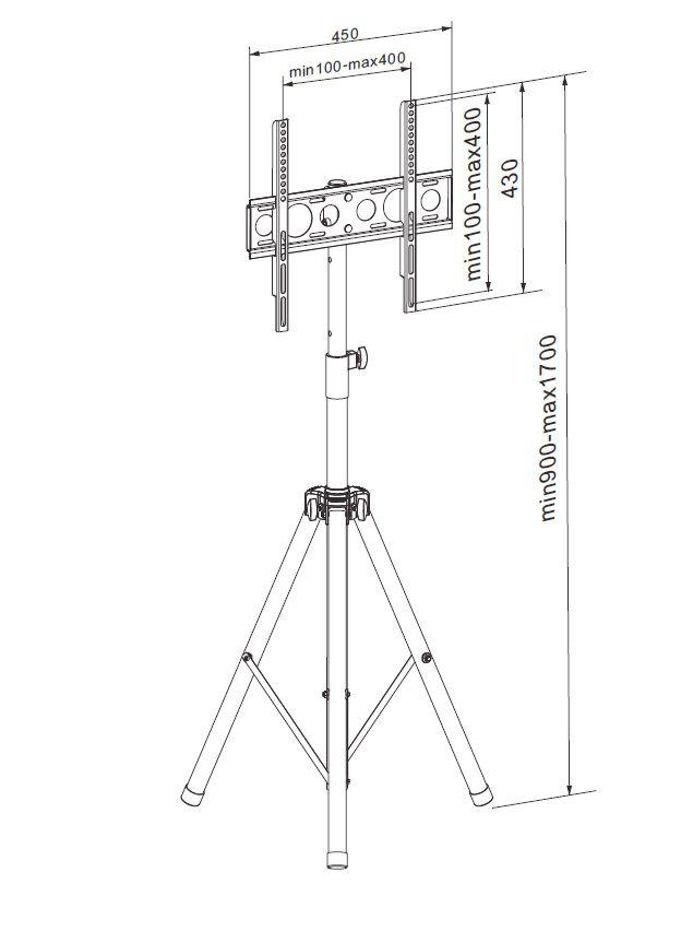 Suporte Tripé Pedestal para TV LED / OLED / QLED de 26" até 55" FT-170TR - Fixatek - Fixatek
