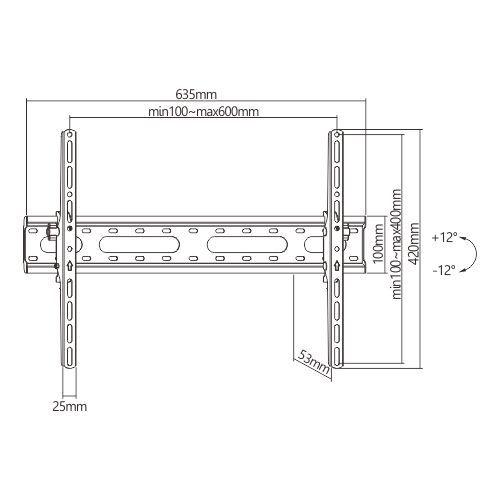 Suporte Inclinável para TV de LED / OLED / QLED / NANO 37" até 70" com Peso até 45kg - FT-PL64X - Fixatek